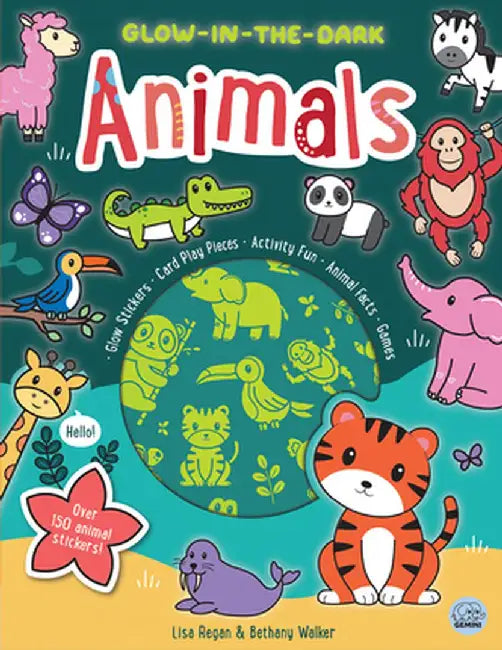 Glow-In-The-Dark Animals Sticker Activity Book by Lisa Regan