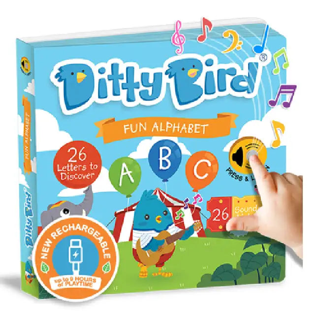 Ditty Bird ABC Fun Alphabet Interactive Sound Book for Toddlers 1- 3 Musical Books for Preschoolers Early Learning Toy by Ditty Bird