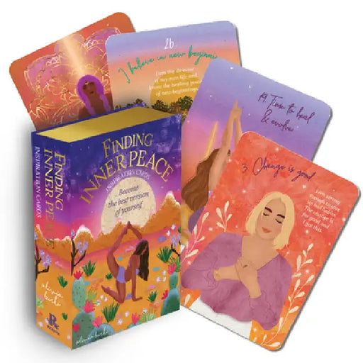 Finding Inner Peace Inspiration Cards: Become the Best Version of Yourself (40 Full-Color Cards, 16-Page Booklet, and Wooden Stand) by Olivia Burki
