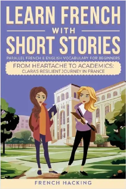Learn French With Short Stories - Parallel French & English Vocabulary for Beginners. From Heartache to Academics: Clara's Resilient Journey in France by French Hacking