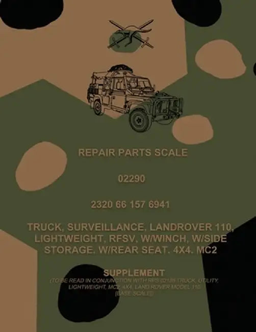 Repair Parts Scale, Truck, Surveillance, Land Rover 110, Lightweight, RFSV, W/Winch, W/Side Storage, W/Rear Seat, 4x4, MC2 by Australian Army