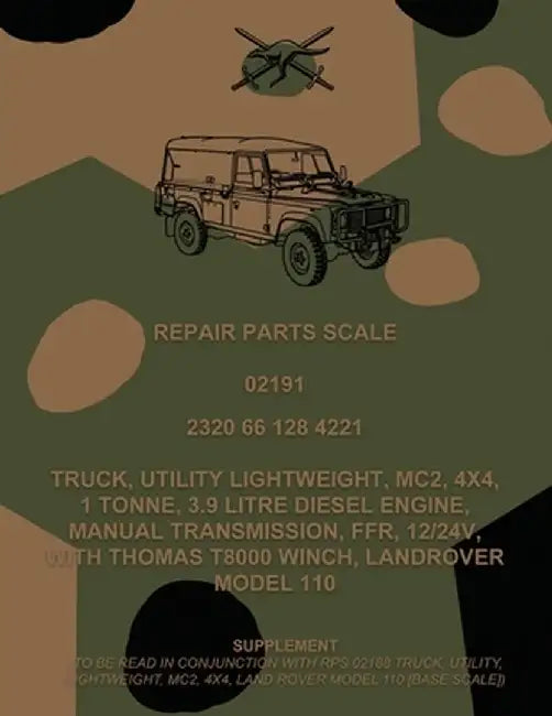Repair Parts Scale, Truck, Utility, Lightweight, MC2, 4x4, 1 Tonne, 3.9 Litre Diesel Engine, Manual Transmission, FFR, 12/24V, With Thomas T8000 Winch by Australian Army