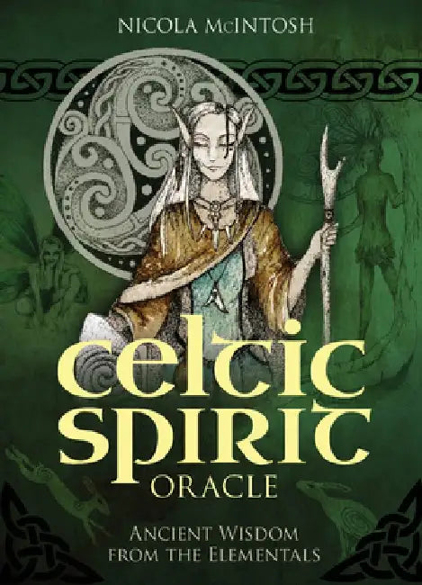 Celtic Spirit Oracle: Ancient Wisdom from the Elementals (36 Gilded-Edge Full-Color Cards and 112-Page Book) by Nicola McIntosh