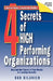 4 Secrets of High Performing Organizations: Beyond the Flavor of the Month to Lasting Results by Bud Bilanich