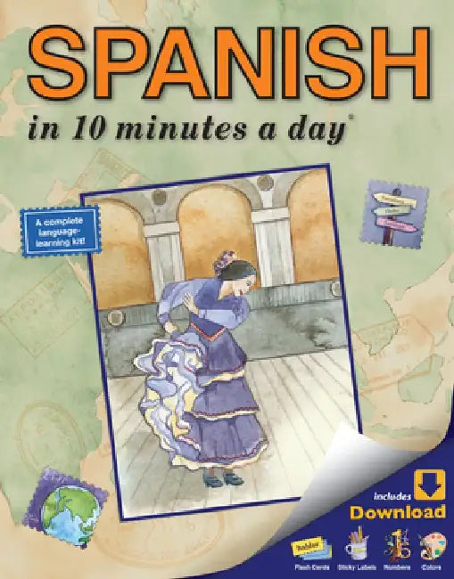 Spanish in 10 Minutes a Day(r): Language Course for Beginning and Advanced Study. Includes Workbook, Flash Cards, Sticky Labels, Menu Guide, Glossary, by Kristine K. Kershul