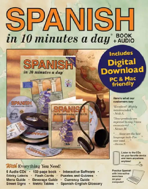 SPANISH in 10 minutes a day BOOK + AUDIO by Kristine, MA Kershul