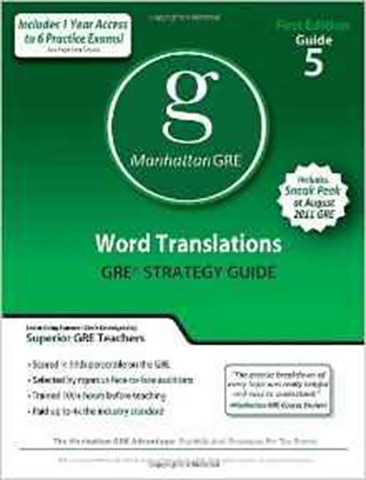 Word Translations Gre Preparation Guide  (Vol. 5)