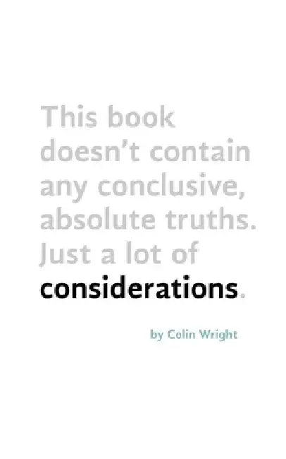 Considerations by Colin Wright