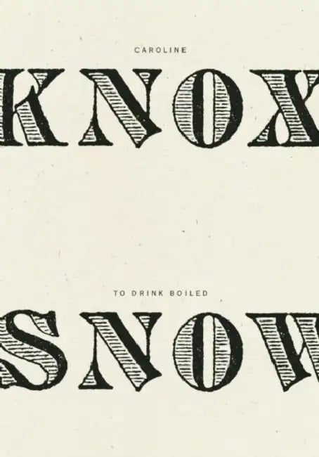 To Drink Boiled Snow by Caroline Knox