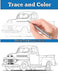 Trace and Color: Classic Trucks: Adult Activity Book by Jordan Biggio
