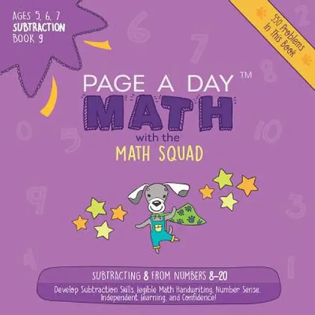 Page a Day Math Subtraction Book 9: Subtracting 9 from the Numbers 9-21 by Janice Auerbach