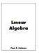 Linear Algebra: Finite-Dimensional Vector Spaces by Paul R. Halmos
