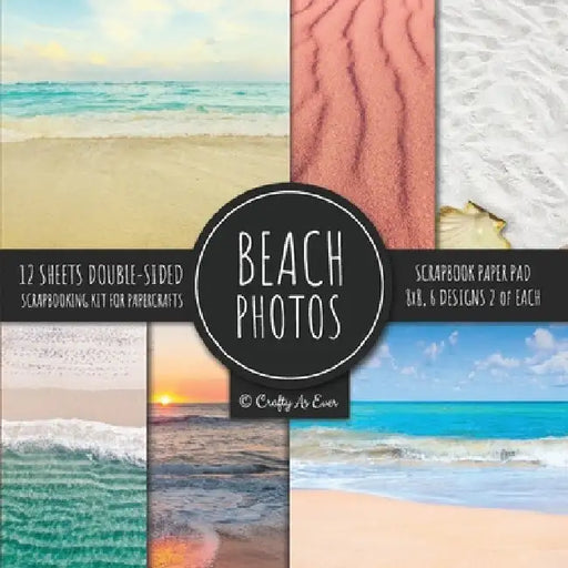 Beach Photos Scrapbook Paper Pad 8x8 Scrapbooking Kit for Papercrafts, Cardmaking, DIY Crafts, Summer Aesthetic Design, Multicolor by Crafty as Ever
