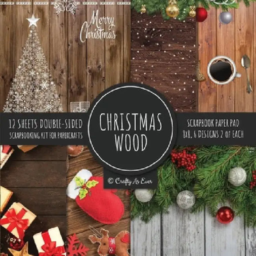 Christmas Wood Scrapbook Paper Pad 8x8 Scrapbooking Kit for Papercrafts, Cardmaking, Printmaking, DIY Crafts, Holiday Themed, Designs, Borders, Backgr by Crafty as Ever