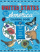 The United States of America Coloring Book: Fifty State Maps with Capitals and Symbols like Motto, Bird, Mammal, Flower, Insect, Butterfly or Fruit by Jen Racine