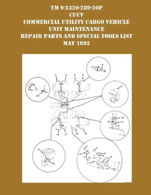 TM 9-230-289-20P CUCV Commercial Utility Cargo Vehicle Unit Maintenance Repair Parts and Special Tools List May 1992 by US Army