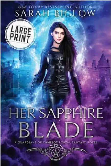 Her Sapphire Blade: A Large Print Arthurian-Inspired Portal Fantasy Novel by Biglow, Sarah