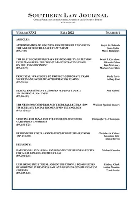Southern Law Journal Vol. 32 by Diane Brown