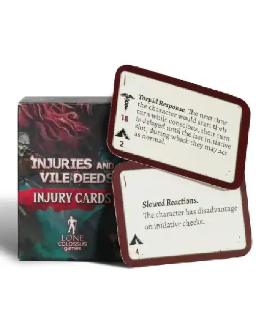 Injuries & Vile Deeds PC Injury Reference Cards by Joshua Rosing