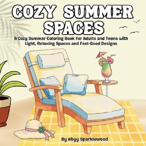 Cozy Summer Spaces: A Cozy Summer Coloring Book for Adults and Teens with Light, Relaxing Spaces and Feel-Good Designs by Abyy Sparklewood