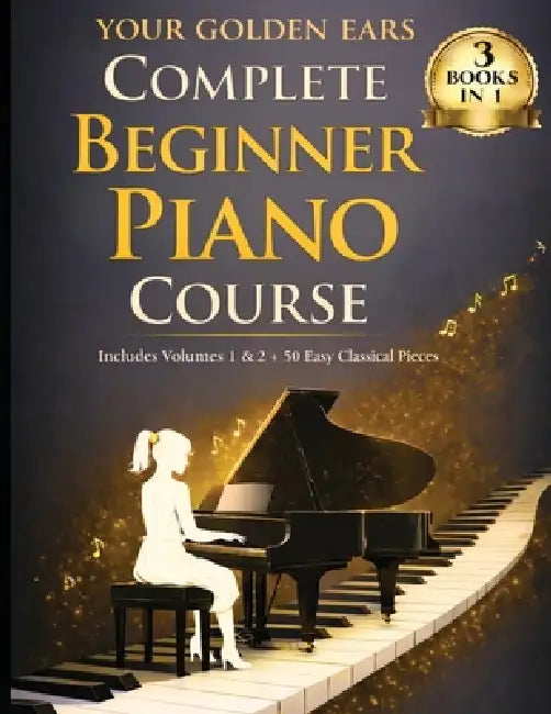 Your Golden Ears: Complete Beginner Piano Course: Volumes 1 & 2 + A 50-Piece Practice Songbook by Music Mouse Studios