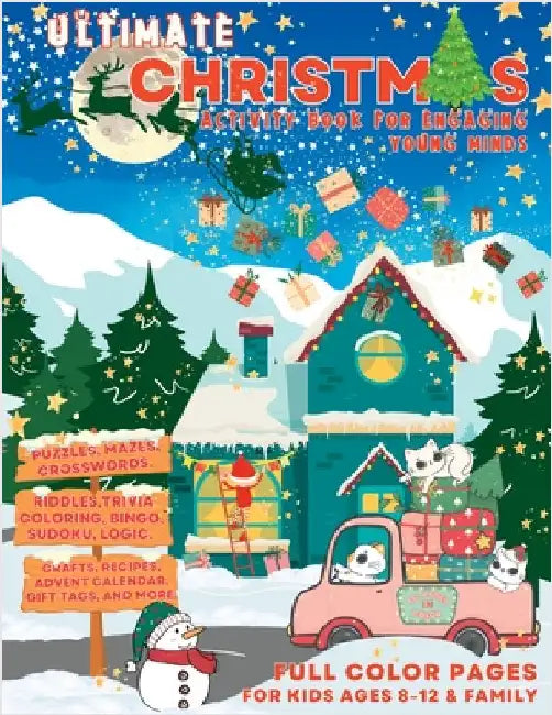 Ultimate Christmas Activity Book for Engaging Young Minds: Full Color Pages For Kids Ages 8-12 & Family - Puzzles, Mazes, Crosswords, Riddles, Trivia, by Studio, Live And Play