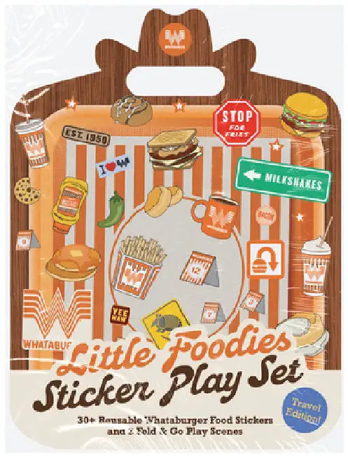 Little Foodies Reusable Sticker Play Set: 30+ Reusable Whataburger Food Stickers and 2 Fold-Out Play & Go Scenes by Blue Star Press