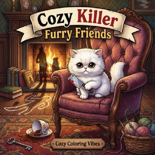 Cozy Killer Furry Friends: Easy Bold Line Coloring Book for Adults Whimsical Spooky Animal Mystery Scenes, Dark Cute Parody, Playful Crime Aesthetic & by Cozy Coloring Vibes