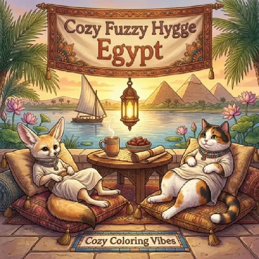 Cozy Fuzzy Hygge Egypt: Easy Fun Bold Line Cute Coloring Book for Adults Ancient Pyramids, Nile River Evenings, Desert Retreats, Bazaar Lanterns & Plu by Cozy Coloring Vibes
