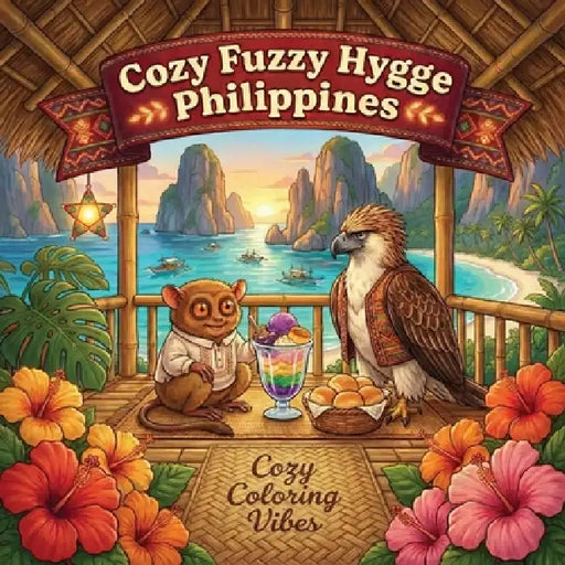Cozy Fuzzy Hygge Philippines: Bold and Easy Line Adorable Animal Art Design Coloring Book Tropical Island Retreats, Exotic Wildlife Scenes, Relaxing V by Cozy Coloring Vibes