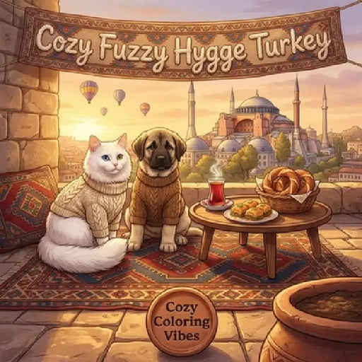 Cozy Fuzzy Hygge Turkey: Easy Bold Line Designs Adorable Animal Coloring Book Middle Eastern Comfort, Relaxing Rituals, Whimsical Travel Scenes Creati by Cozy Coloring Vibes
