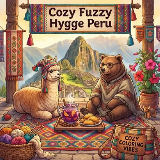 Cozy Fuzzy Hygge Peru: Bold & Easy Line Art Design Coloring Book Relaxing Retreats, South American Cultural Scenes, Cute Animal Travel Adventures Crea by Cozy Coloring Vibes