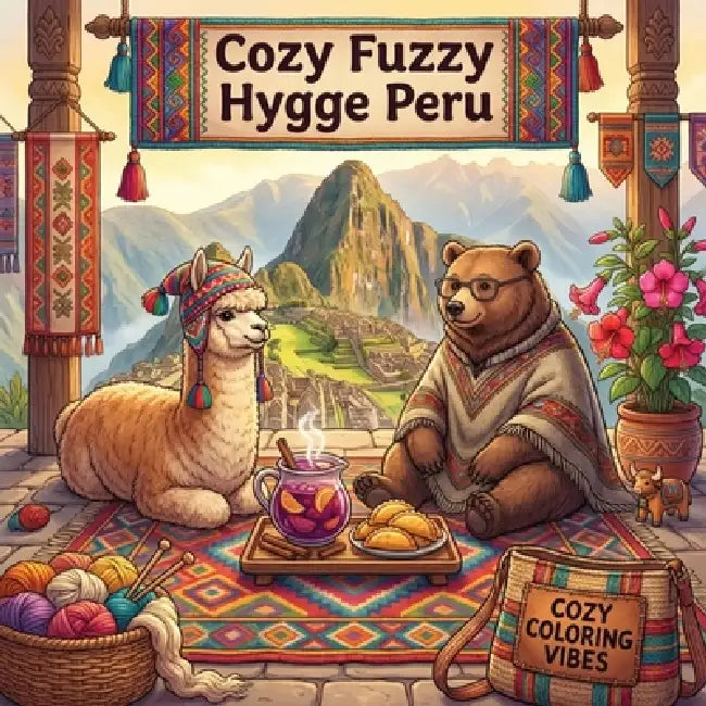 Cozy Fuzzy Hygge Peru: Bold & Easy Line Art Design Coloring Book Relaxing Retreats, South American Cultural Scenes, Cute Animal Travel Adventures Crea by Cozy Coloring Vibes