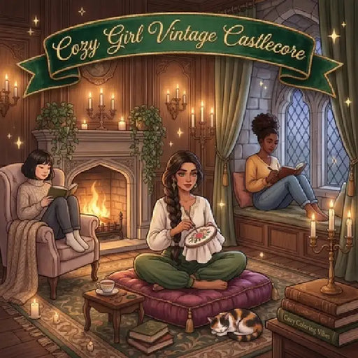 Cozy Girl Vintage Castlecore: An Easy Bold Line Coloring Book for Relaxation Old World Aesthetic, Dark Academia Rooms, Victorian Home Calm Mindfulness by Cozy Coloring Vibes