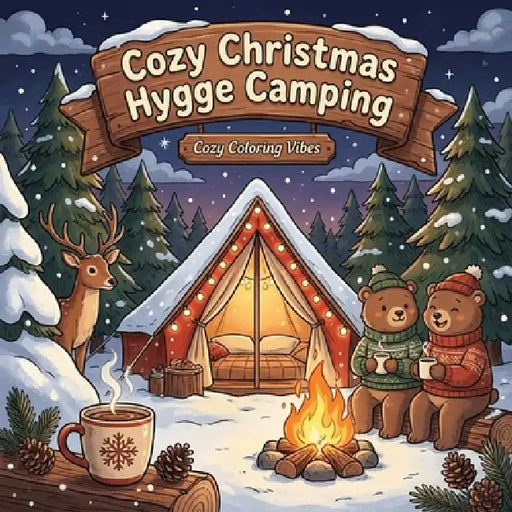Cozy Christmas Hygge Camping: Winter Camping Scenes with Adorable Woodland Animals Easy Bold Line Designs for Stress Relief, Mindfulness & Cozy Holida by Cozy Coloring Vibes