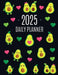 Avocado Daily Planner 2025: Funny & Healthy Fruit Organizer: January-December (12 Months) Cute Green Berry Year Scheduler with Pretty Pink Hearts by Happy Oak Tree Press