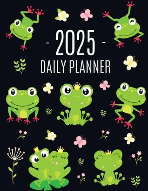 Frog Planner 2025: Funny Amphibian Monthly Agenda January-December Organizer (12 Months) Cute Green Water Animal Scheduler by Pimpom Pretty Press
