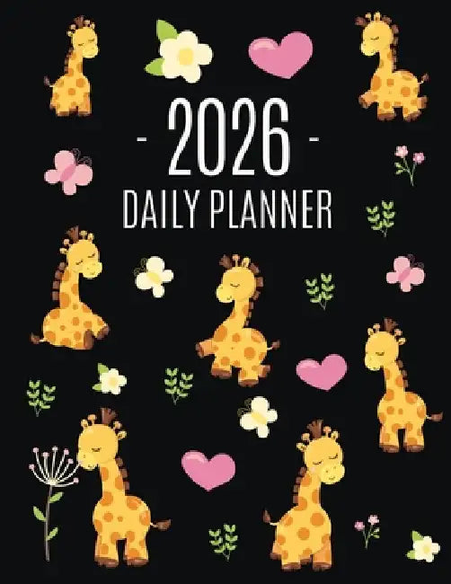 Cute Giraffe Planner 2026: Pretty Organizer for All Your Weekly Appointments Cool Safari Jungle Animal Scheduler: January-December 2026 by Press, Happy Oak Tree