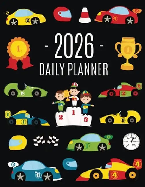 Race Car Planner 2026: For All Your Weekly Appointments! 12 Months Daily Organizer with Cool Automobiles (January-December) by Press, Pimpom Pretty