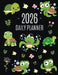 Turtle Planner 2026: Cute Tortoise Organizer: January-December (12 Months) Beautiful Agenda With Green Reptile Animal, Butterflies & Flowers by Press, Happy Oak Tree