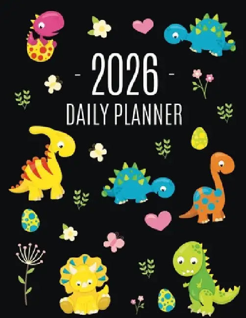 Dinosaur Daily Planner 2026: For All Your Monthly Appointments! Cool 12 Months Prehistoric Animal Organizer (January-December) by Press, Happy Oak Tree