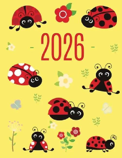 Ladybug Daily Planner 2026: Make 2026 a Productive Year! Cute Weekly Organizer with Red Insect January-December (12 Months) by Press, Happy Oak Tree
