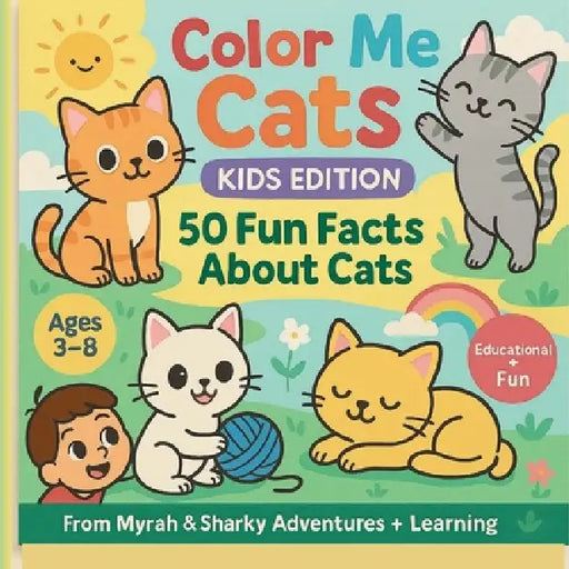 Color Me Cats - Kids Edition: 50 Fun Facts about Cats (Bilingual: English + Spanish) by Bess Obale
