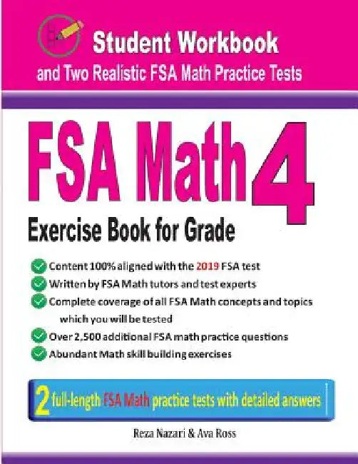 FSA Math Exercise Book for Grade 4: Student Workbook and Two Realistic FSA Math Tests by Reza Nazari