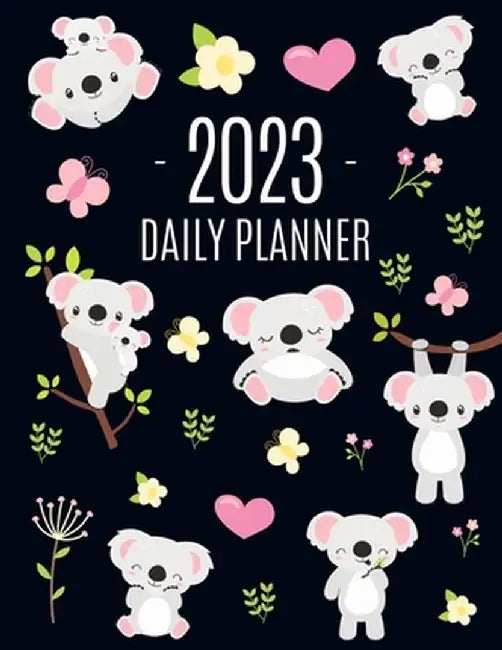 Koala Planner 2023: Australian Outback Animal Agenda: January-December Pretty Pink Butterflies & Yellow Flowers Monthly Scheduler For Work by Pimpom Pretty Press