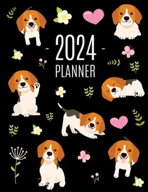 Beagle Planner 2024: Cute Daily Organizer (12 Months) Pretty Scheduler With Friendly Pooch by Happy Oak Tree Press