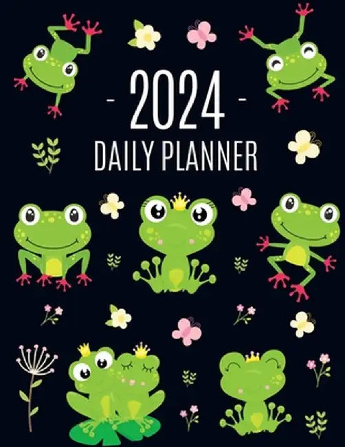 Frog Planner 2024: Funny Amphibian Monthly Agenda January-December Organizer (12 Months) Cute Green Water Animal Scheduler by Pimpom Pretty Press