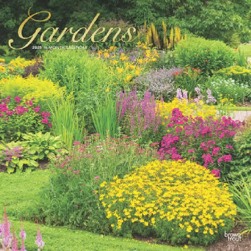 Gardens 2025 12 X 24 Inch Monthly Square Wall Calendar Foil Stamped Cover Plastic-Free by Browntrout