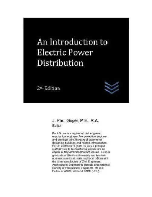 An Introduction to Electric Power Distribution by J. Paul Guyer