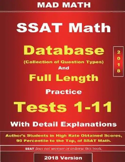 2018 SSAT Database and 11 Tests by John Su
